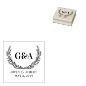 Tweevoudige Initialen en Names Wedding Monogram Rubberstempel (Gestempeld)