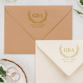 Tweevoudige Initialen en Names Wedding Monogram Rubberstempel