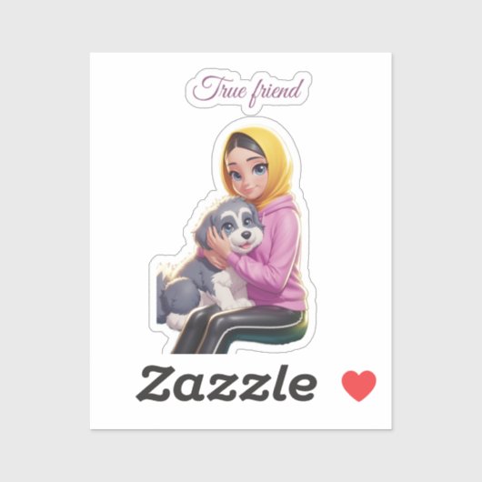 Tweevoudige vriendschap sticker (Vel)