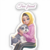 Tweevoudige vriendschap sticker (Voorkant)