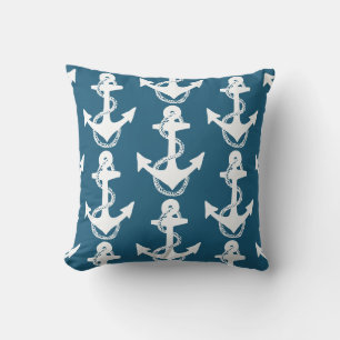 tweezijdig blauw-nautisch ANCHOR-patroon van de oc Buitenkussen