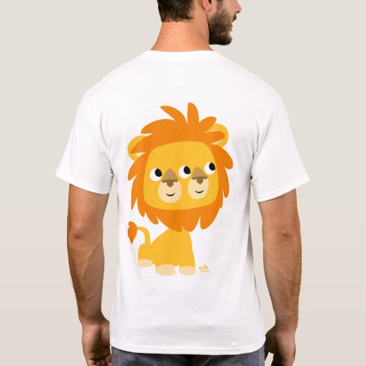 Tweezijdig, de dunste cartoon leeuw T-shirt (achte (Achterkant)
