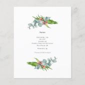 Tweezijdig Eucalyptus Menutemplate Budget Flyer (Achterkant)