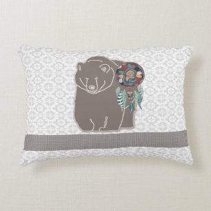 Tweezijdig ingebouwd Amerikaans geïnspireerd Beer Decoratief Kussen