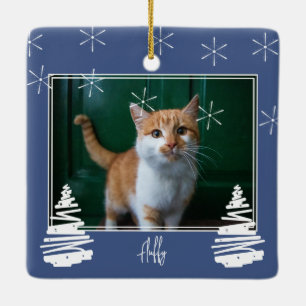 Tweezijdig kerstboomfeest keramisch ornament