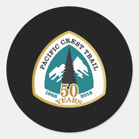 Tweezijdig Pacific Crest Trail 50 Jaar T-shirt Ronde Sticker (Voorkant)