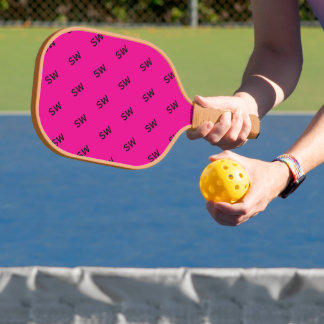 Tweezijdig roze en blauw eenvoudig initialen ontwe pickleball paddle