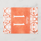 Tweezijdig Sinaasappel en wit Damask Tafelnummer (Achterkant)