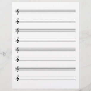Tweezijdig Treble Clef Music Manuscript Stafpapier Briefhoofd