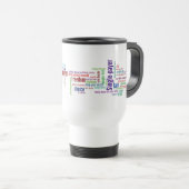Tweezijdig Word Cloud Travel Mug Reisbeker (Voorkant rechts)