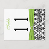 Tweezijdig zwart, wit, Limoen Damask Tafelnummer (Voorkant)