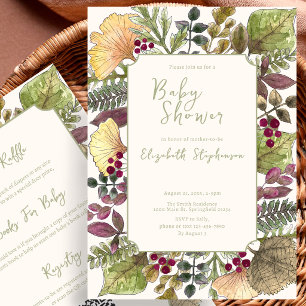 Tweezijdige Herfstbladeren Baby Shower Uitnodiging