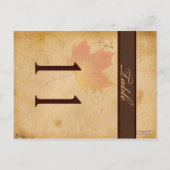 Tweezijdige herfstbladeren op verouderd papieren t briefkaart (Achterkant)