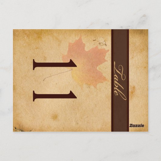 Tweezijdige herfstbladeren op verouderd papieren t briefkaart (Achterkant)