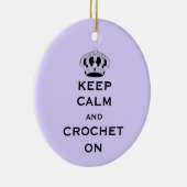 Tweezijdige Keep Calm Lavender Porcelain Keepsake Keramisch Ornament (Rechts)