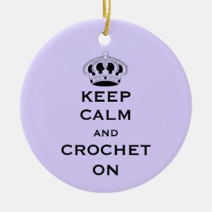 Tweezijdige Keep Calm Lavender Porcelain Keepsake Keramisch Ornament