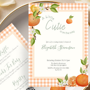 Tweezijdige Little Cutie Baby Shower Uitnodiging