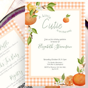 Tweezijdige Little Cutie Baby Sprinkle Uitnodiging