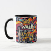 Tweezijdige Magische Paddenstoelen Retro Mok (Links)
