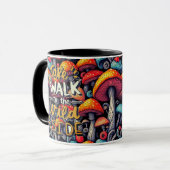 Tweezijdige Magische Paddenstoelen Retro Mok (Voorkant links)