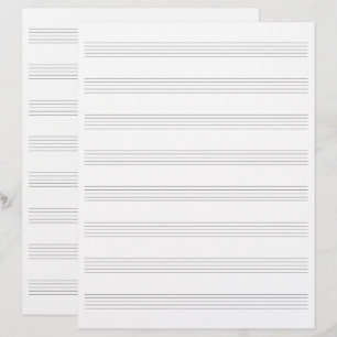 Tweezijdige Manuscript Paper Music Staff Composer Briefhoofd