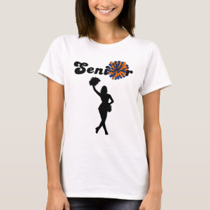 Tweezijdige Senior Cheerleader Blauw & Oranje T-shirt