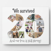Tweintigjarig huwelijksjubileum foto fotoplaat (Voorkant)
