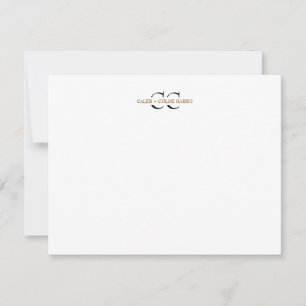 Tweletterig monogram koppel initials bruiloft brui notitiekaartje
