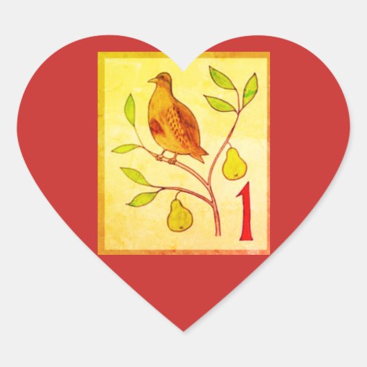 TWELF DAGEN CHRISTMAS HEART VORM STICKER (Voorkant)