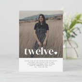 Twelt Heart Photo Anniversaire Invitation (Debout devant)