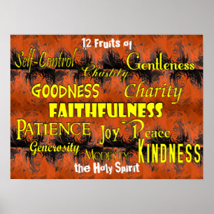 Twelve Fruits (dancing flames) Poster