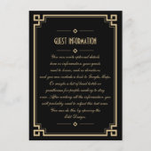 Twenties Art Deco Dark Lijst Wedding Insert Kaart (Voorkant)