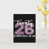 Twenty 26 2026 Happy New Year Leopard Pattern Wome Kaart (Gele Bloem)