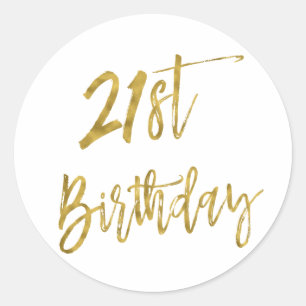 Twenty First Gold Foil Verjaardag Sticker
