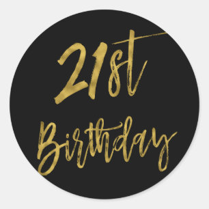 Twenty First Gold Foil Verjaardag Sticker