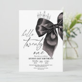 Twenty one Black Bow 21st Birthday Invitation (Debout devant)