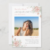 Twenty One Feminine 21e Invitation Photo d'anniver (Devant)