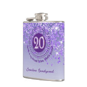 Twenty & Paarse Glitter & Drink Quote Heupfles (Links)