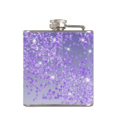 Twenty & Paarse Glitter & Drink Quote Heupfles (Achterkant)