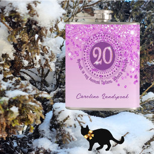 Twenty & Pink Glitter & Drink Quote Heupfles