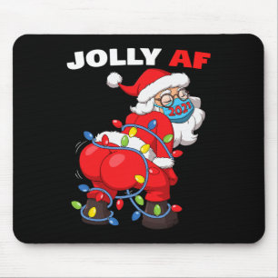 Twerking Kerstman in masker Gatland Jolly Af Kerst Muismat