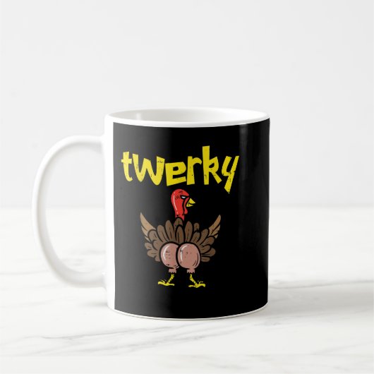 Twerky Turkey Butt Funny Thanksgiving Twerk Dance  Koffiemok (Links)