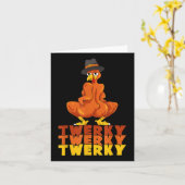 Twerky Turkije Butt Thanksgiving Dance Funny Kaart (Gele Bloem)