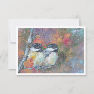 Twi Zwartkapmeesje Olie Schilderij Notitiekaart Notitiekaartje