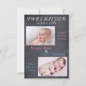 Twice Blessé Twins - 3x5 Faire-part de naissance (Devant)