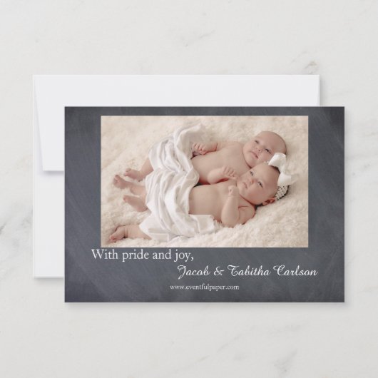 Twice Blessé Twins - 3x5 Faire-part de naissance (Dos)