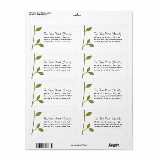 Twig and Leaf Etiket (Full Sheet)