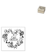 Twigs Bessen en Rozen Hartkrans | Bruiloft Rubberstempel (Gestempeld)