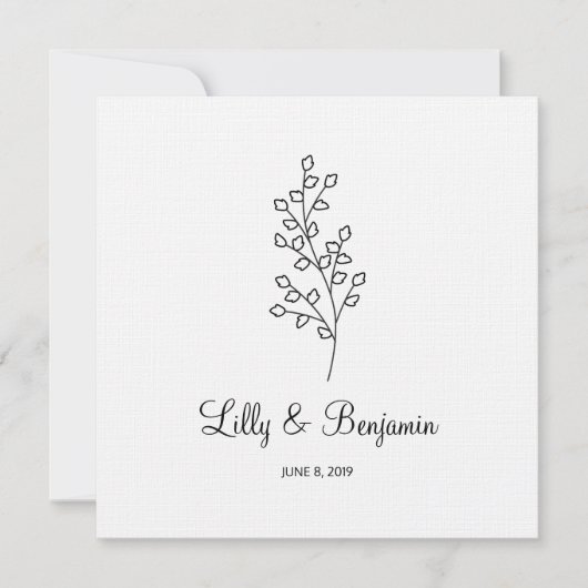 Twigs Wedding Monogram Invitation Design (Devant)