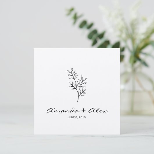 Twigs Wedding Monogram Invitation Design (Debout devant)